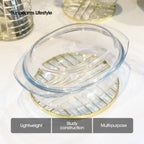 SIGNATURE by Slique Premium Kitchen Rack Metal Trivet | Napkin Holder | Fruit Basket | Utensil Holder | Tissue Roll Holder | Mug Rack | Pastry Stand - Gold Electroplate