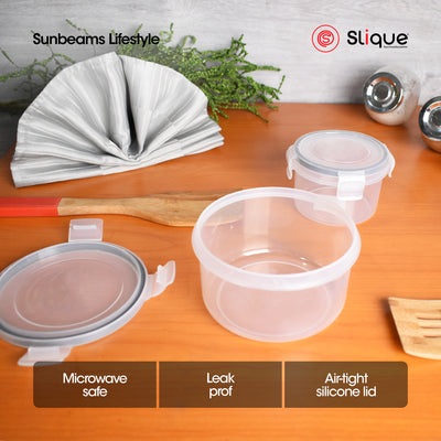SLIQUE Premium PP Round Food Container Airtight Leak Proof 680ml Storage Essentials Amazing Gift Idea For Any Occasion!