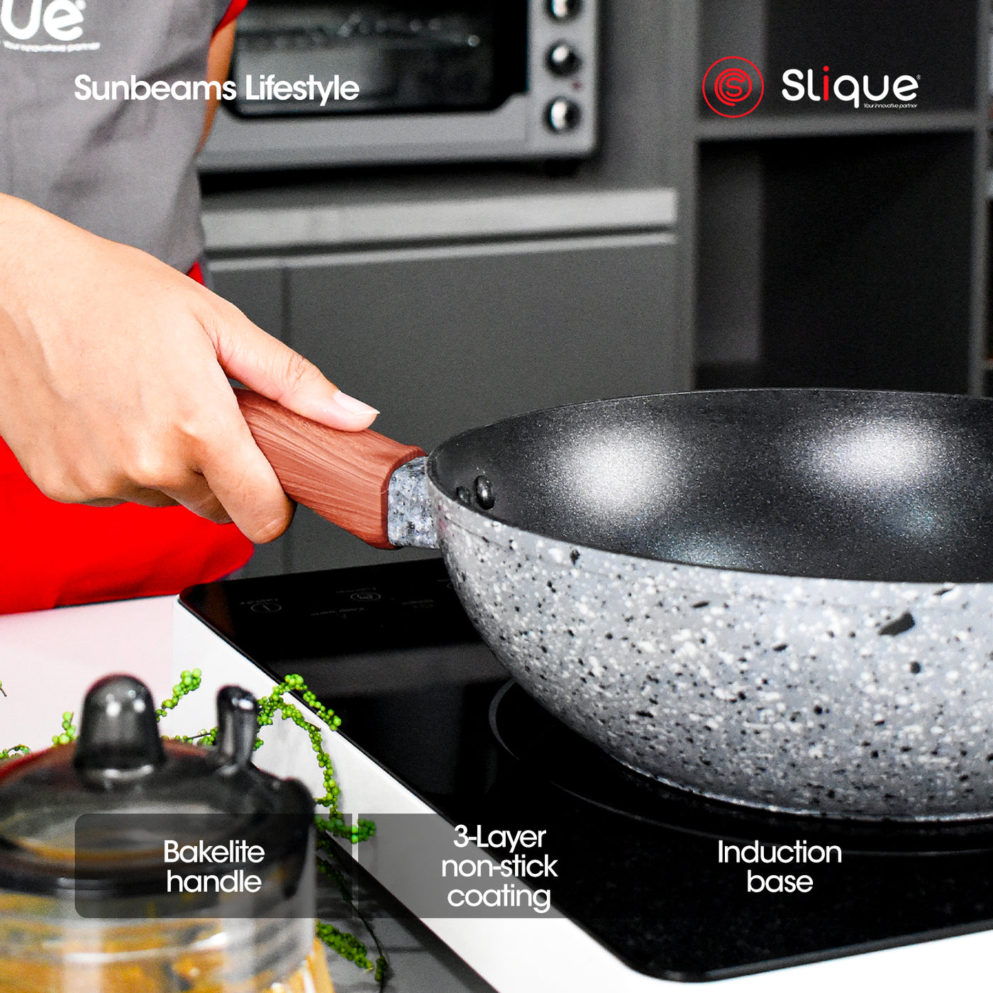 SLIQUE Premium Granite Wok Pan 20/24/28cm