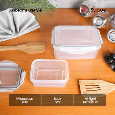 SLIQUE Premium PP Rectangular Food Container Airtight | Leak Proof Storage Essentials Amazing Gift Idea For Any Occasion! 400ml