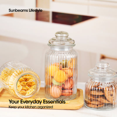 SLIQUE Premium Glass Jar w/ Glass Lid Airtight  500ml Set of 2 Storage Essentials Amazing Gift Idea For Any Occasion!
