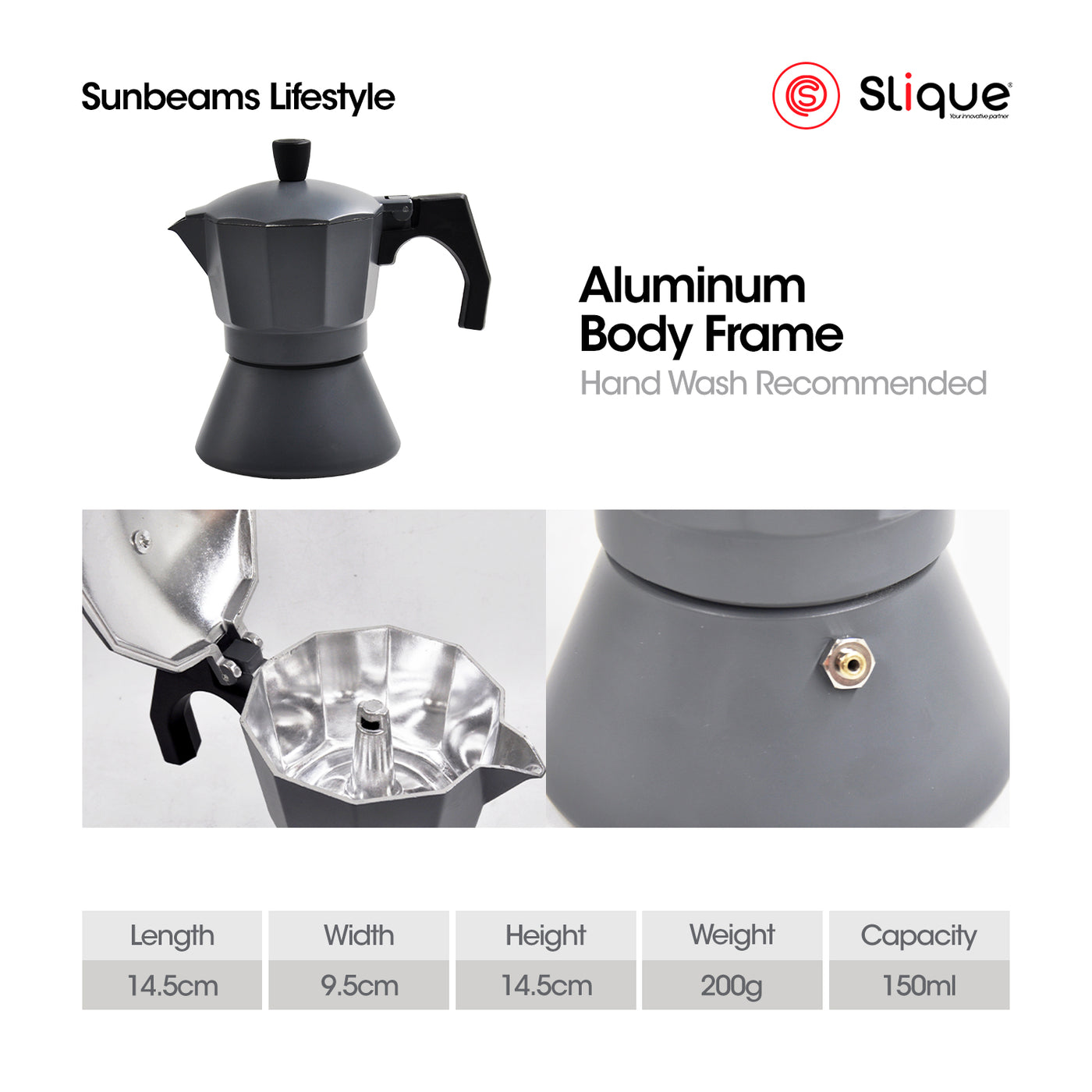 SLIQUE Premium Induction Espresso Coffee Maker