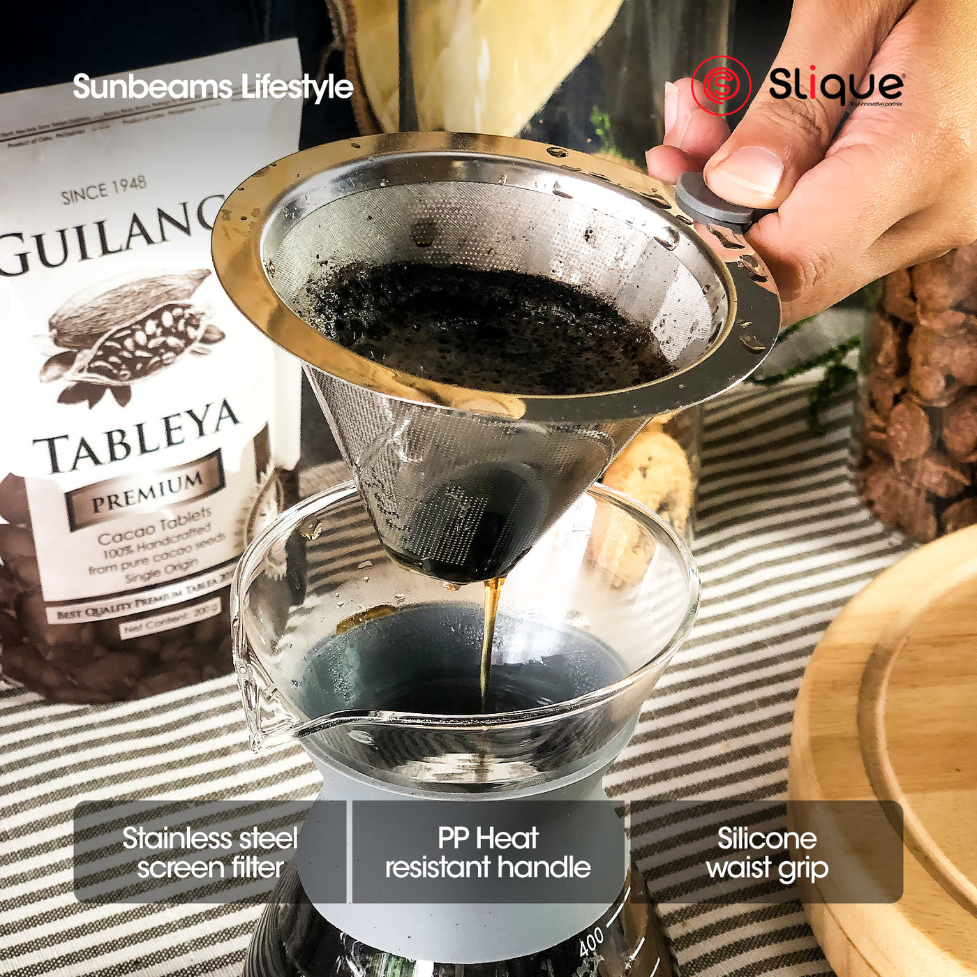 SLIQUE Premium Borosilicate Glass Drip Coffee Maker