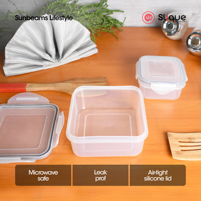 SLIQUE Premium PP Square  Food Container Airtight | Leak Proof Storage Essentials Amazing Gift Idea For Any Occasion! 860ml