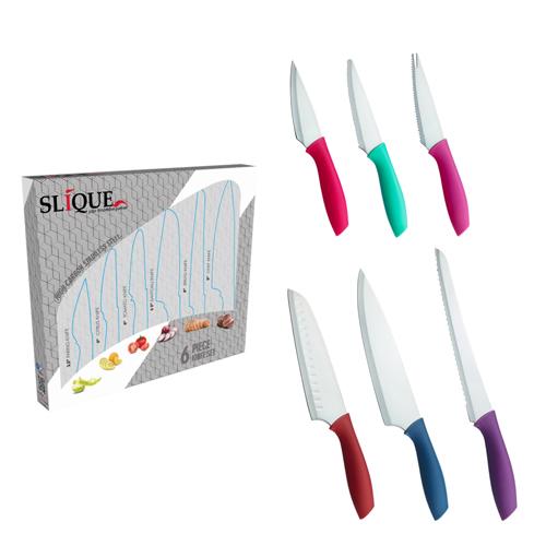 SLIQUE Premium Stainless Steel Non-Stick Kitchen Knife Set of 6