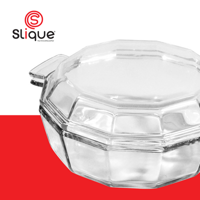 SLIQUE Premium Borosilicate Hexagon Glass Baking Dish Microwave & Oven Safe Baking Essentials 1000ml