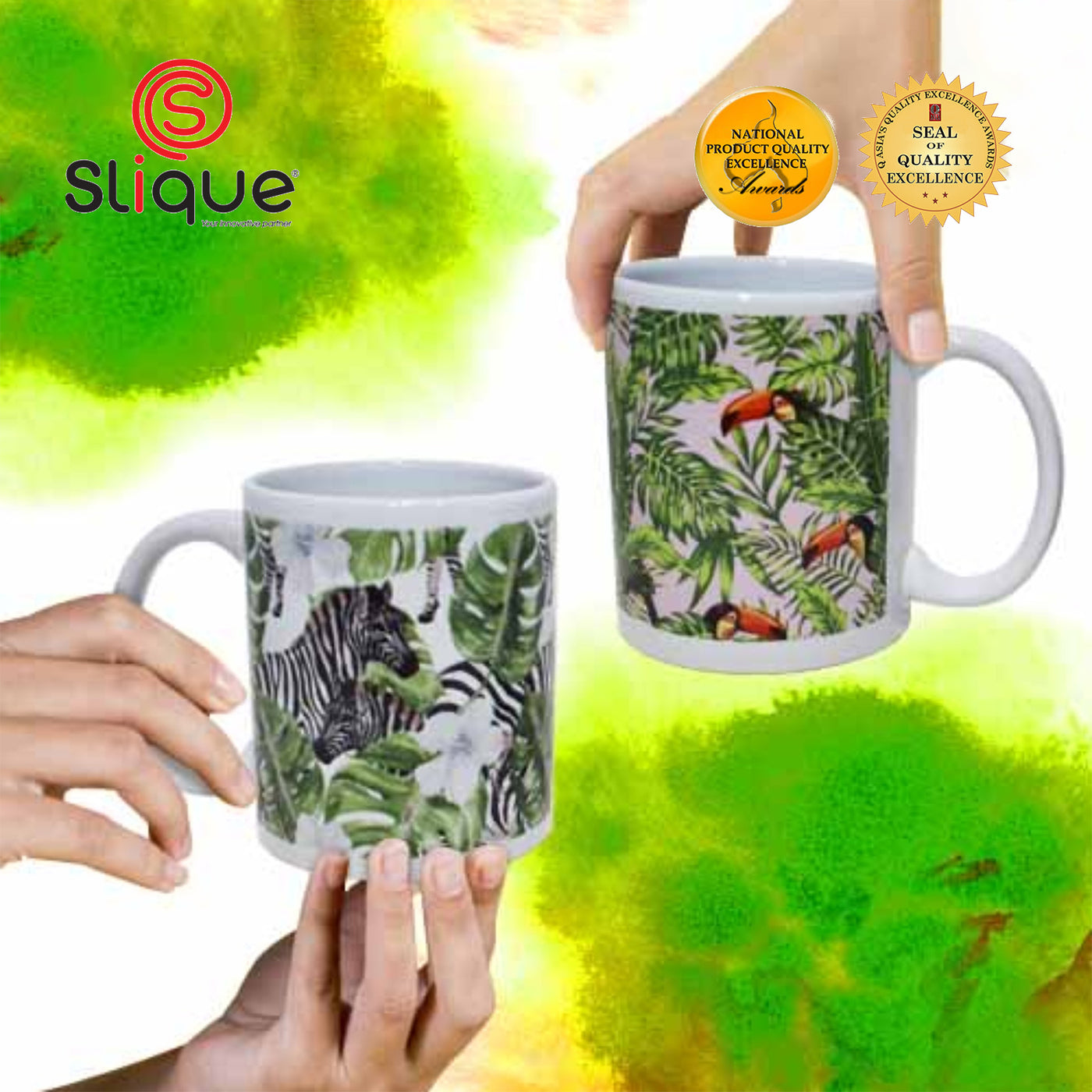 SLIQUE Premium Ceramic Mug Limited Edition Design 300ml Amazing Gift Idea For Any Occasion! (Animal)