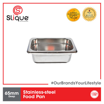 SLIQUE Premium Stainless Steel Food Pan 1x9, 65mm deep 48x38x21.5cm