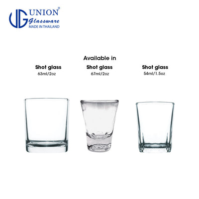 UNION GLASS Thailand Premium Clear Glass Shot Glass 75ml | 2.5oz Set of 6 Amazing Gift Idea For Any Occasion!