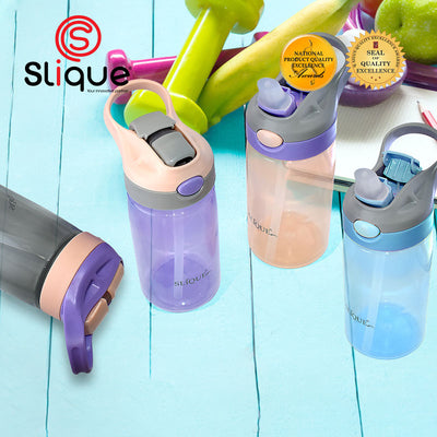 SLIQUE PP Sports Water Bottle BPA Free Set of 3 500ml | 0.5L  Modern Italian Design Amazing Gift Idea For Any Occasion! (Boy)