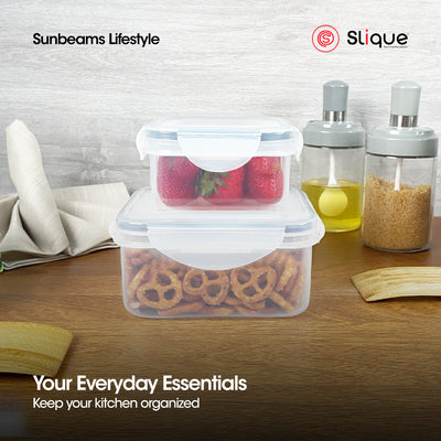 SLIQUE Premium PP Square  Food Container Airtight | Leak Proof Storage Essentials Amazing Gift Idea For Any Occasion! 380ml