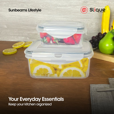 SLIQUE Premium PP Rectangular Food Container Airtight | Leak Proof Storage Essentials Amazing Gift Idea For Any Occasion! 1100ml