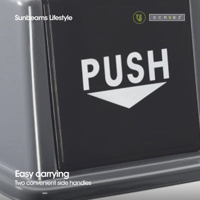 SCRUBZ Trash Bin Swing Top Open PP Plastic 60L | 46 x 32 x 81 cm Amazing Gift Idea For Any Occasion!