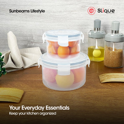 SLIQUE Premium PP Round Food Container Airtight Leak Proof 680ml Storage Essentials Amazing Gift Idea For Any Occasion!