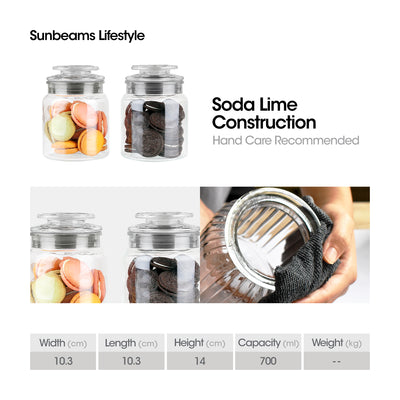 SLIQUE Premium Glass Jar w/ Glass Lid Airtight 750ml Set of 2  Storage Essentials Amazing Gift Idea For Any Occasion!