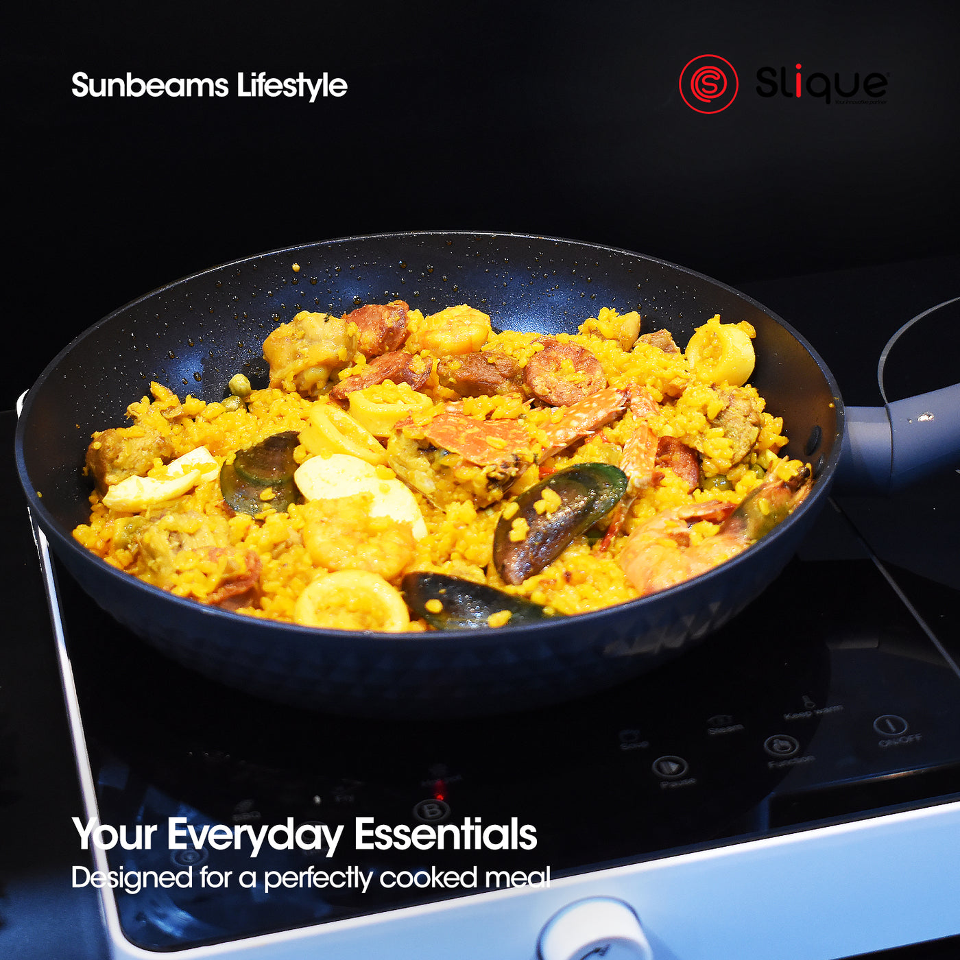 SLIQUE Premium Diamond Cookware Frypan 2 Layer Non-stick Coating 28cm