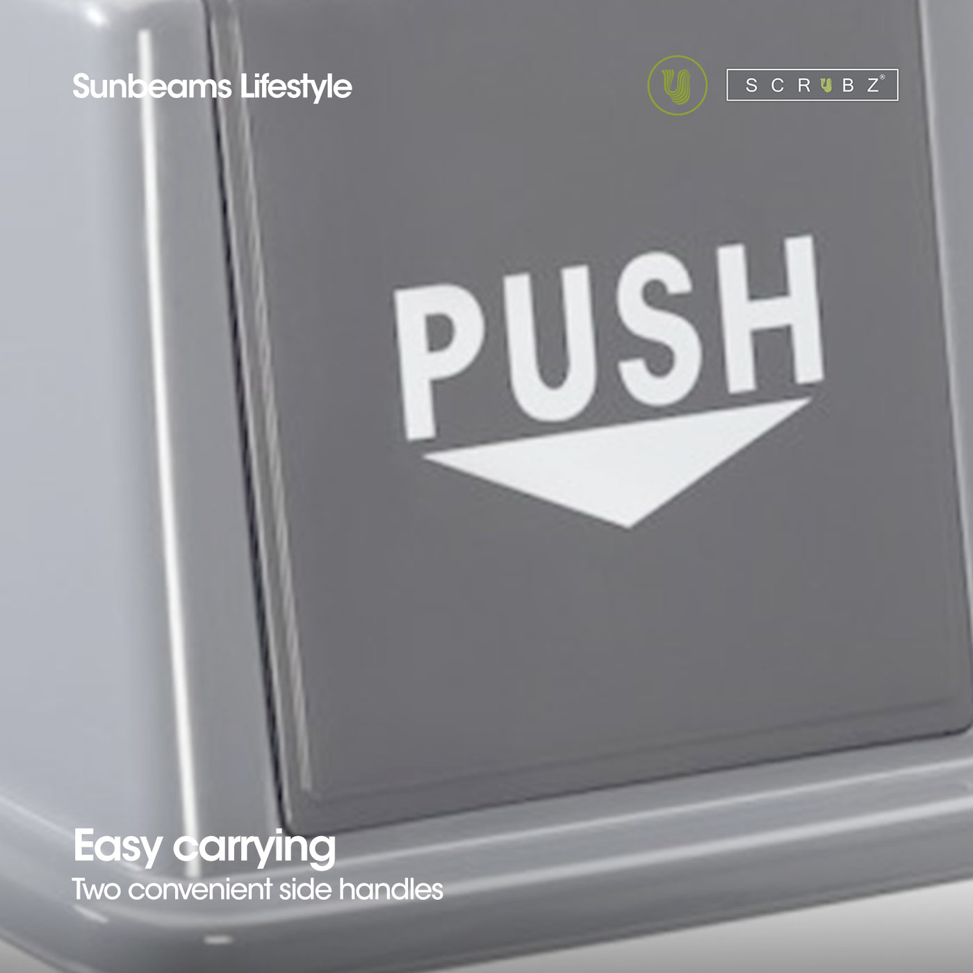SCRUBZ Trash Bin Swing Top Open PP Plastic 60L | 46 x 32 x 81 cm Amazing Gift Idea For Any Occasion!