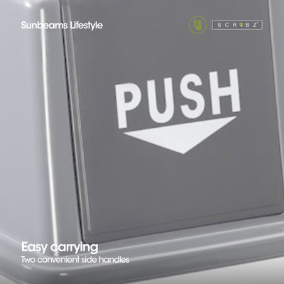 SCRUBZ Trash Bin Swing Top Open PP Plastic 60L | 46 x 32 x 81 cm Amazing Gift Idea For Any Occasion!