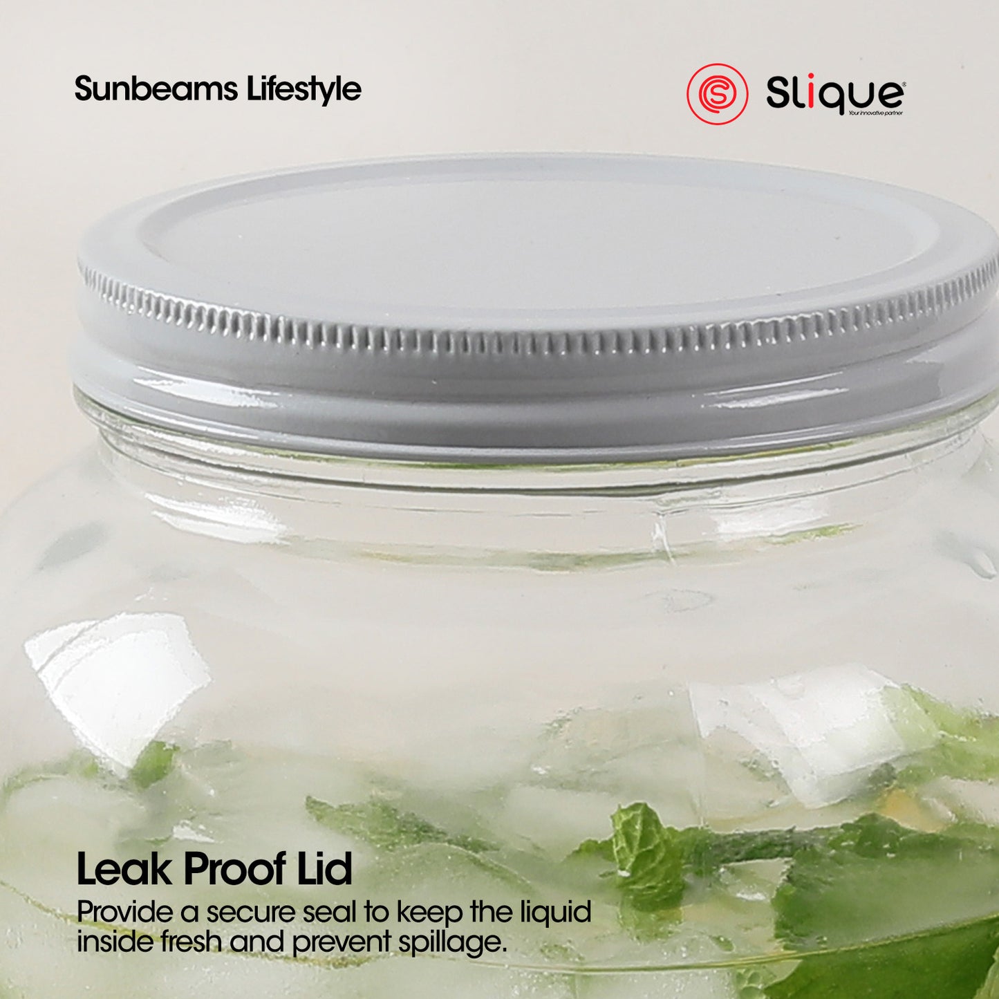SLIQUE Glass Dispenser 3L Soda lime Metal Dual Rack