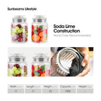 SLIQUE Premium Glass Jar w/ Glass Lid Airtight 1000ml|1L Set of 2