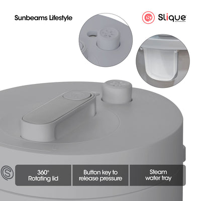 SLIQUE Electric Pressure Cooker 1.1 L | 24.5 x 23.8 x 25 cm Perfect for Home and Kitchen Dining