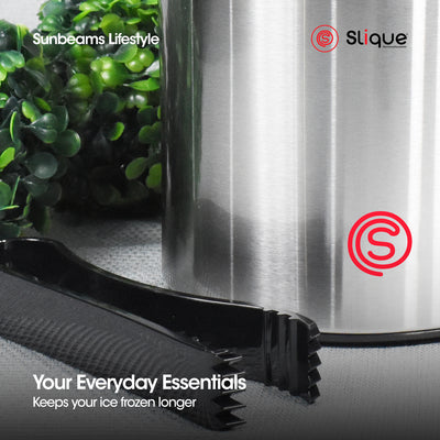 SLIQUE Premium Insulated Ice Bucket w/ Tong 1600ml Amazing Gift Idea For Any Occasion! (Silver)