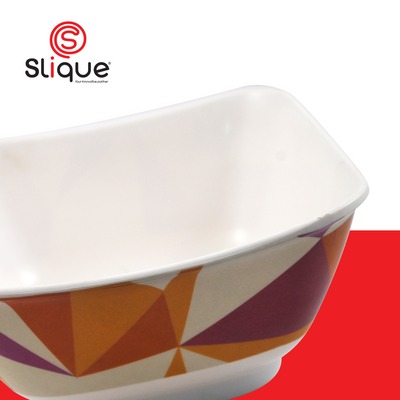 SLIQUE Premium Melamine Square Bowl 15" Modern Italian Design Amazing Gift Idea For Any Occasion! (Brown)