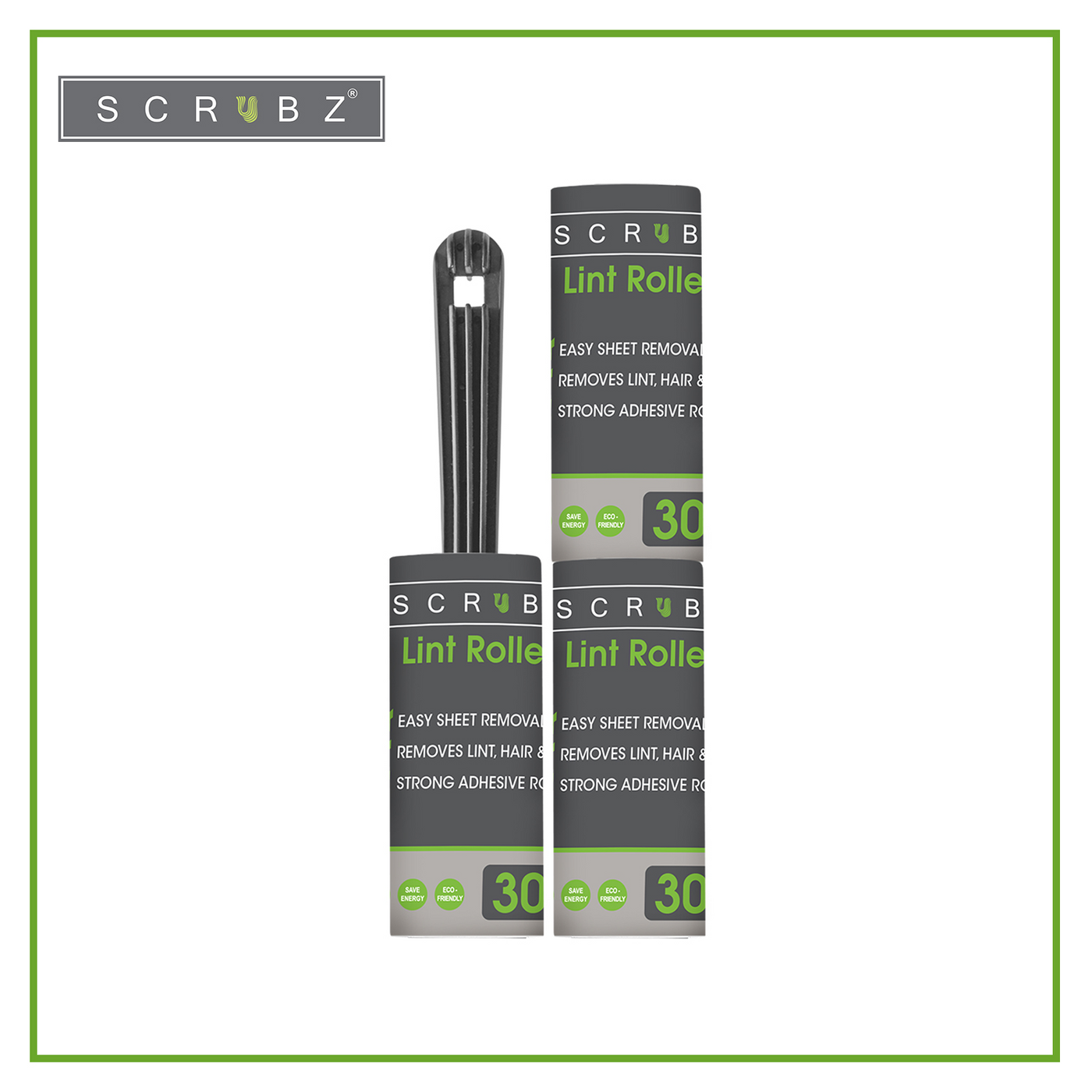 SCRUBZ Heavy Duty Cleaning Essentials Premium Lint Roller Set of 3 Amazing Gift Idea For Any Occasion!