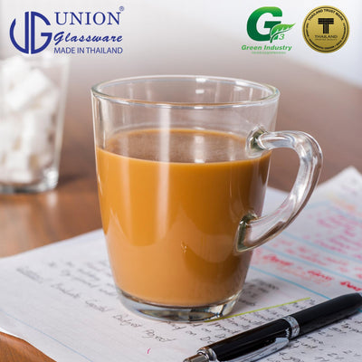UNION GLASS Thailand Premium Clear Glass Cup Coffee, Tea, Hot Chocolate, Milk 305ml