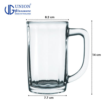 UNION GLASS Thailand Premium Clear Glass Beer Mug Beer Lovers 500ml Set of 6