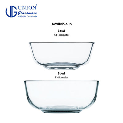 UNION GLASS Thailand Premium Clear Glass Bowl 515ml | 5.5oz | 5.5" Set of 6 Amazing Gift Idea For Any Occasion!
