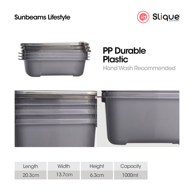 SLIQUE Premium Round Food Crisper w/ Air Vent on Lid 1000ml Set of 2 Storage Essentials Amazing Gift Idea For Any Occasion!