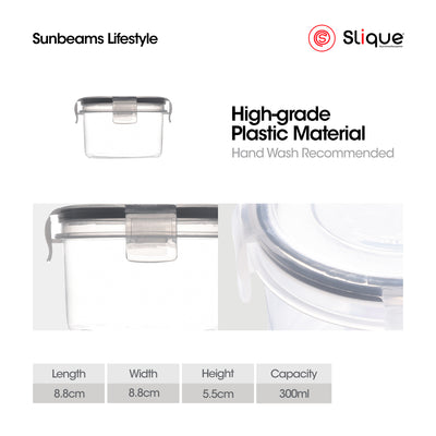 SLIQUE Premium PP Round  Food Container Airtight | Leak Proof 300ml|0.3L Storage Essentials Amazing Gift Idea For Any Occasion!