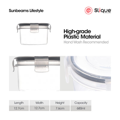 SLIQUE Premium PP Round Food Container Airtight Leak Proof 680ml Storage Essentials Amazing Gift Idea For Any Occasion!