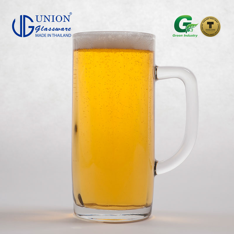 UNION GLASS Thailand Premium Clear Glass Beer Mug Beer Lovers 375ml Set of 6