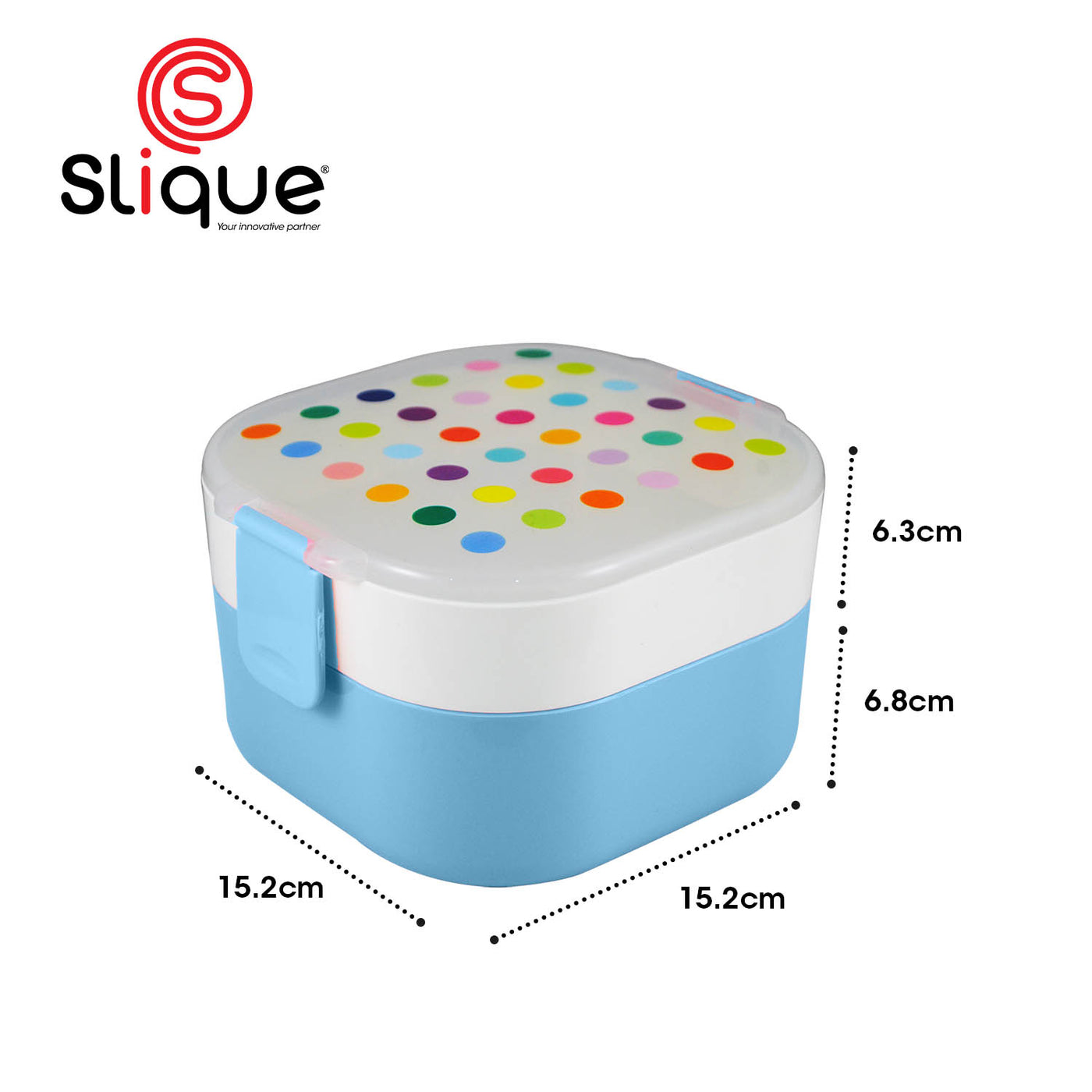 SLIQUE Square Lunch Box 1200ml (Blue)