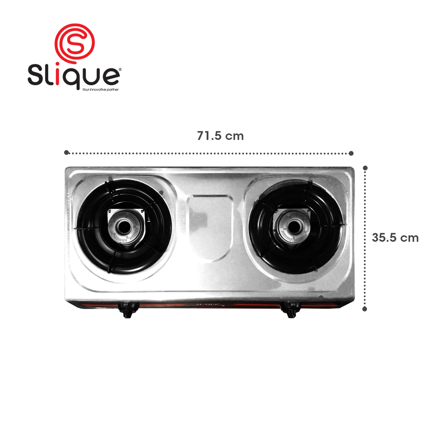 SLIQUE Premium Stainless Steel Double Gas Burner Auto Ignition Cooking Essentials Amazing Gift Idea For Any Occasion!
