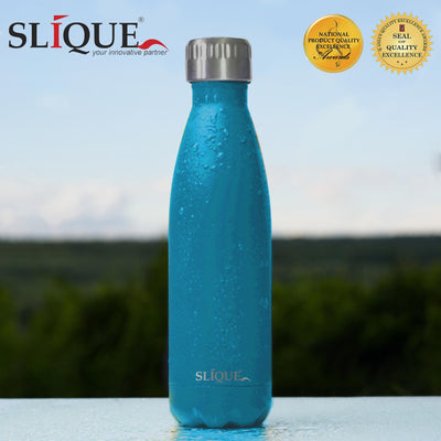 SLIQUE Stainless Steel Matte Finish Insulated Water Bottle 500ml Amazing Gift Idea For Any Occasion! (Aqua Green)