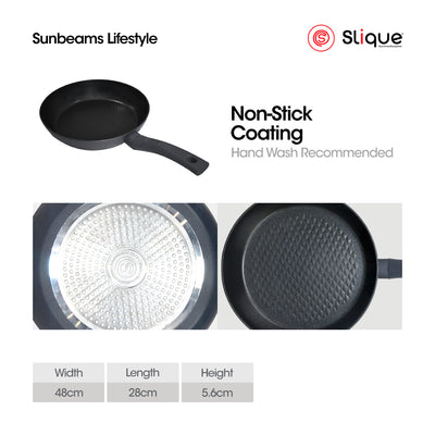 SLIQUE Premium Diamond Cookware Frypan 2 Layer Non-stick Coating 28cm