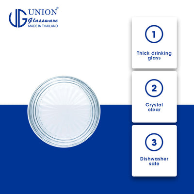 UNION GLASS Thailand Premium Clear Glass Coaster 3.25" 50ml Set of 12