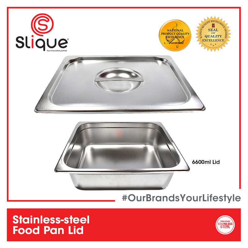 SLIQUE Premium Stainless Steel Food Pan lid 1x2 57x35x16cm  Amazing Gift Idea For Any Occasion!