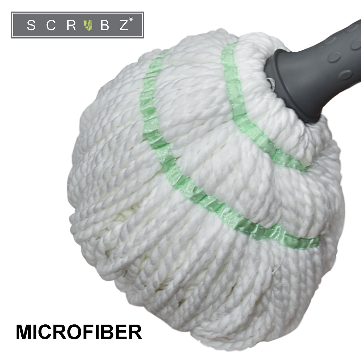 SCRUBZ Heavy Duty Cleaning Essentials Easy Grip Premium Microfiber Twist Mop Self-Wringing