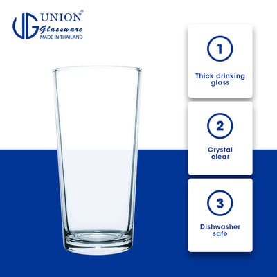 UNION GLASS Thailand Premium Clear Highball Glass 455ml Set of 6