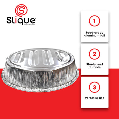 SLIQUE Premium Aluminum Foil Oval Roaster 46.5x35x9.5cm Set of 10 Amazing Gift Idea For Any Occasion!