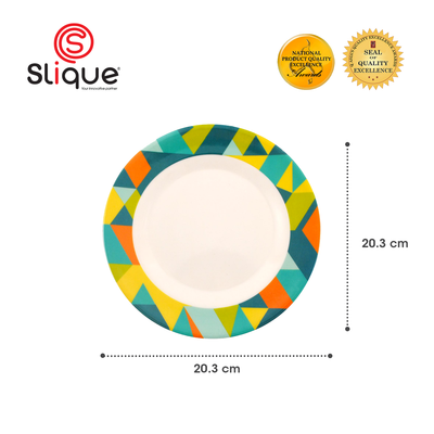 SLIQUE Premium Melamine Round Plate  8 inches (Green)