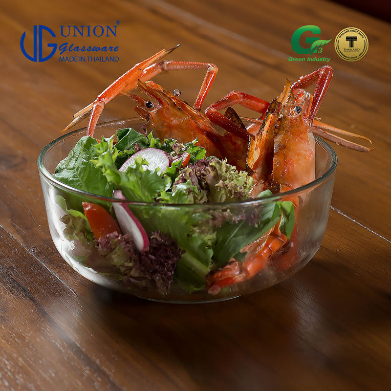 UNION GLASS Thailand Premium Clear Glass Bowl 1320 ml | 7 oz | 7" Set of 6