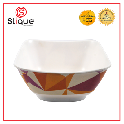 SLIQUE Premium Melamine Square Bowl 15" Modern Italian Design Amazing Gift Idea For Any Occasion! (Brown)