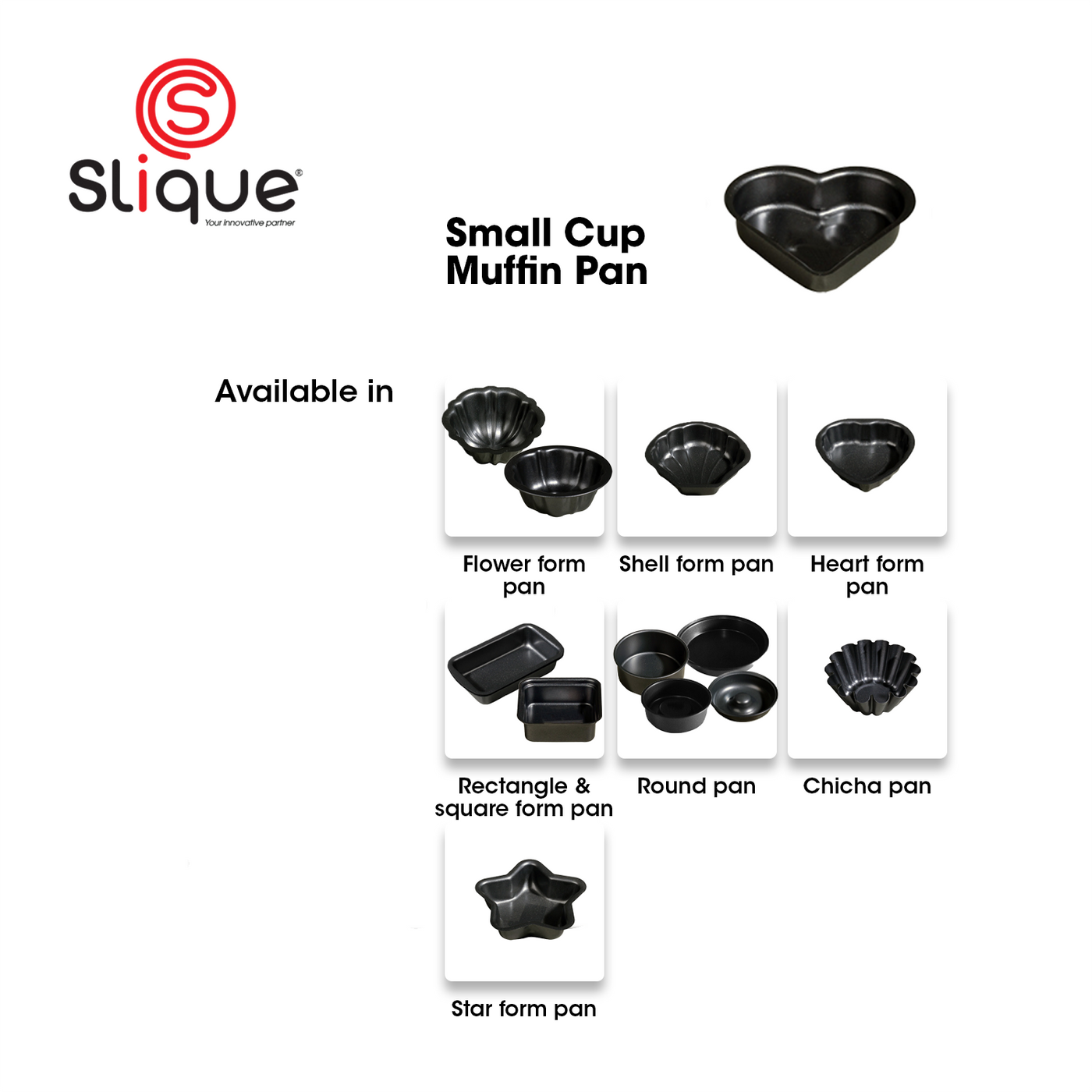 SLIQUE Premium Non-Stick Round Muffin Pan Oven Safe 16.5x16.5x3cm
