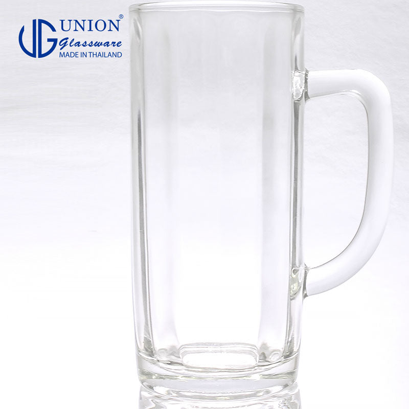 UNION GLASS Thailand Premium Clear Glass Beer Mug Beer Lovers 375ml Set of 6