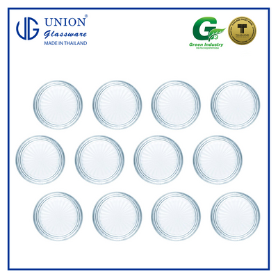 UNION GLASS Thailand Premium Clear Glass Coaster 3.25" 50ml Set of 12 Amazing Gift Idea For Any Occasion!